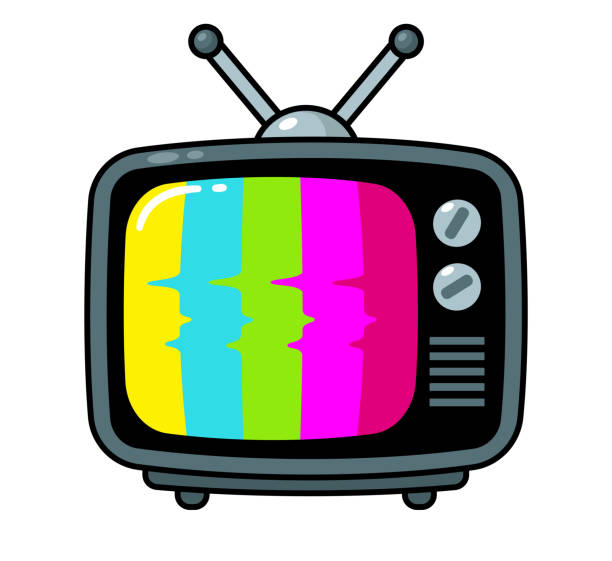 Clip art of a TV with static on its screen.